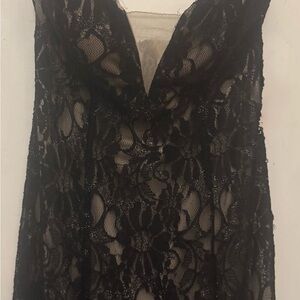 Elegant Black Lace formal trumpet dress